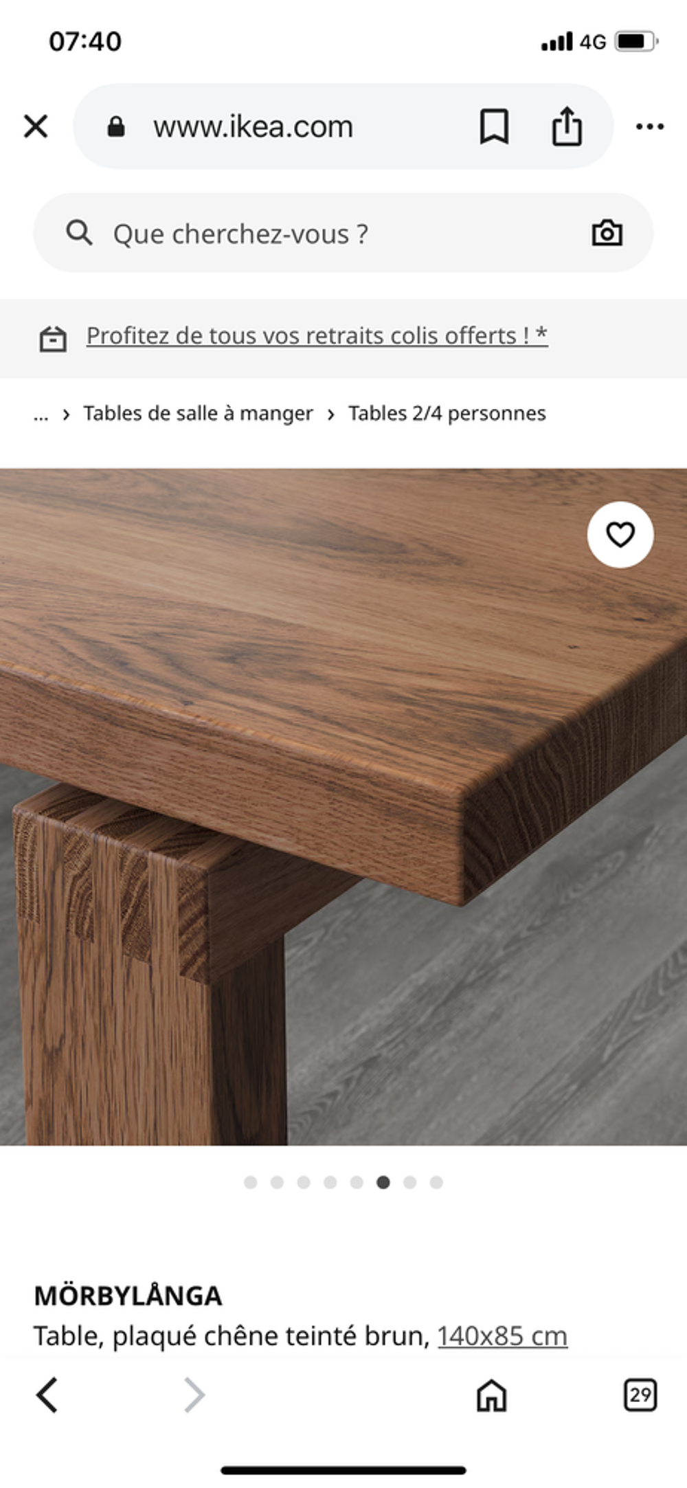 Table Moderne en Bois Brun excellent &eacute;tat Meubles