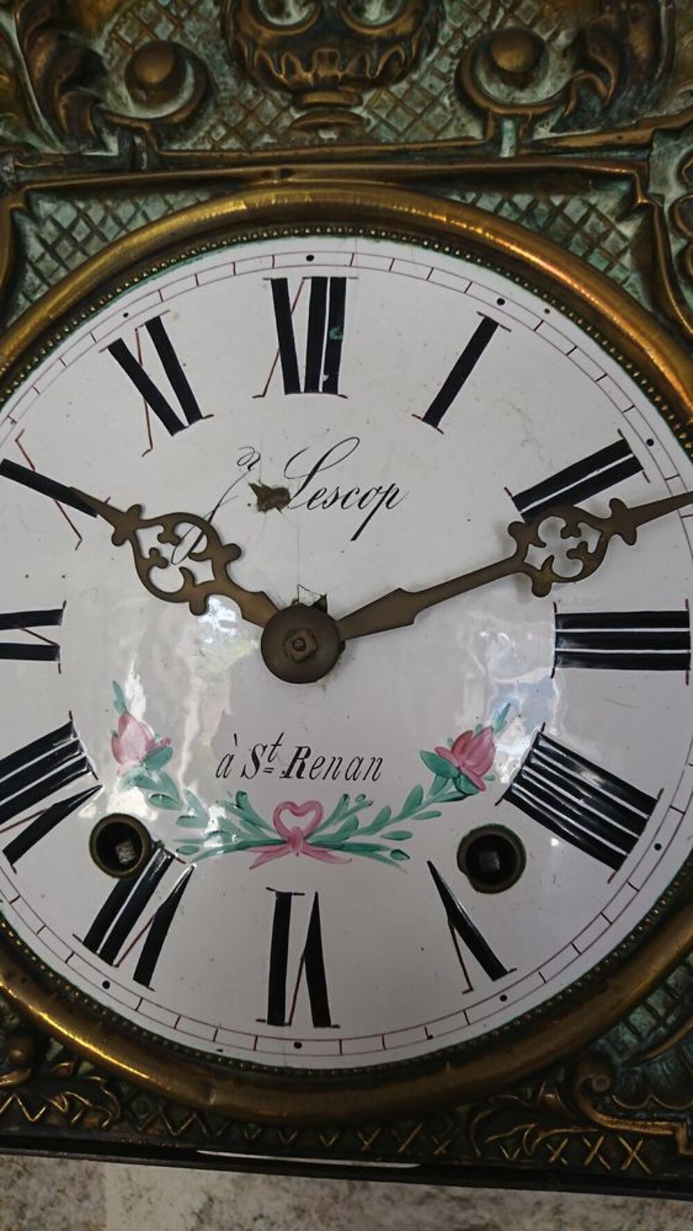 Horloge ancienne sign&eacute;e F. Lescop Saint Renan Décoration