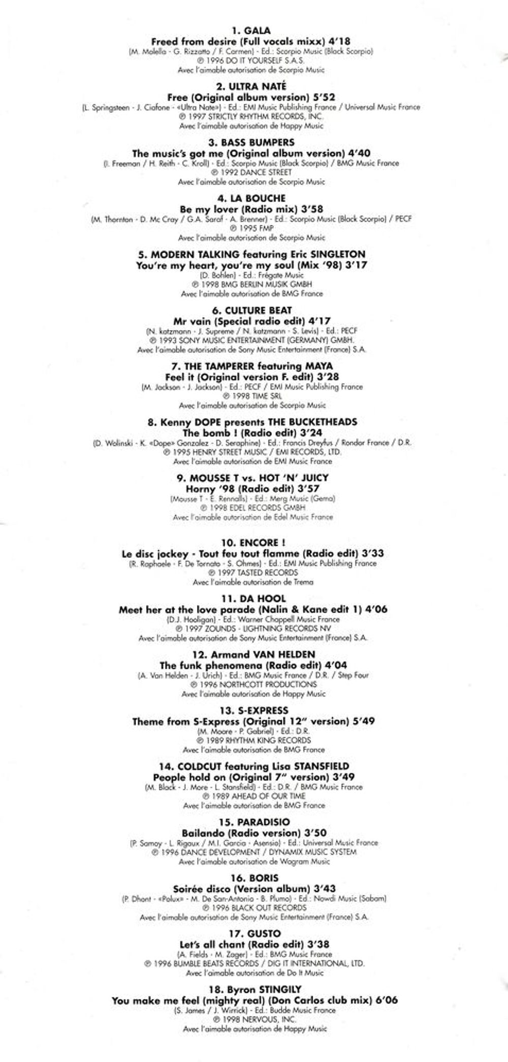 CD Best Of Dance People Vol.3 Versions 100% Originales ESSO CD et vinyles