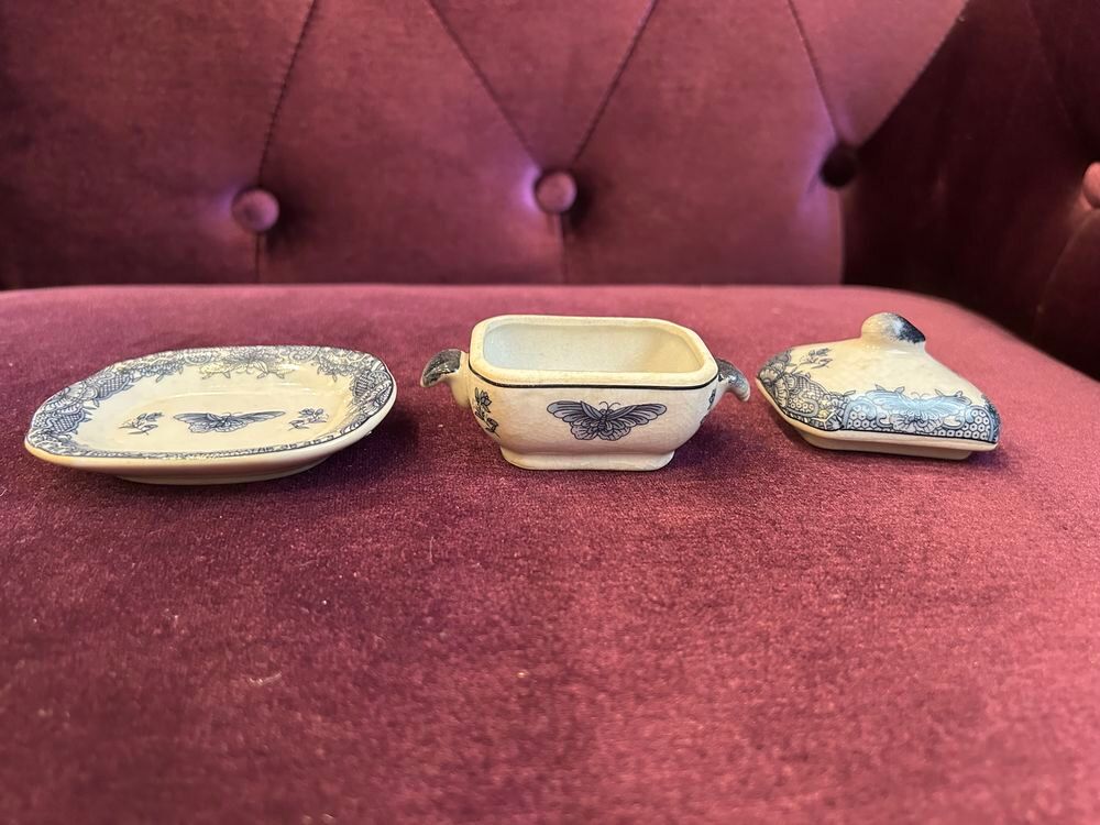 Pot avec assiette Porcelaine Art 