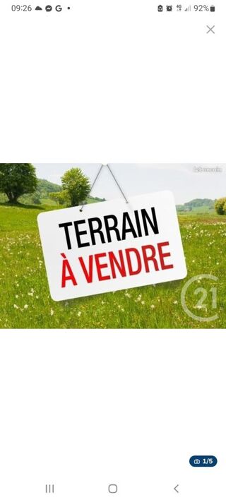  Terrain � vendre 800 m� Moutiers