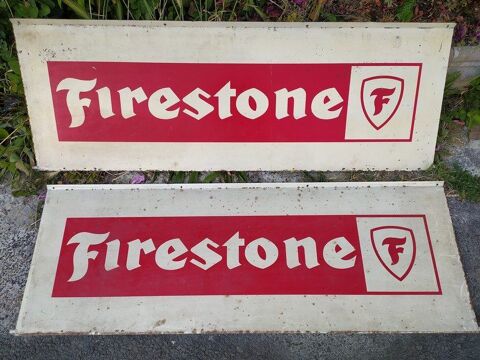 Ancienne Plaque Tle Publicitaire Firestone Automobile 100 Loches (37)