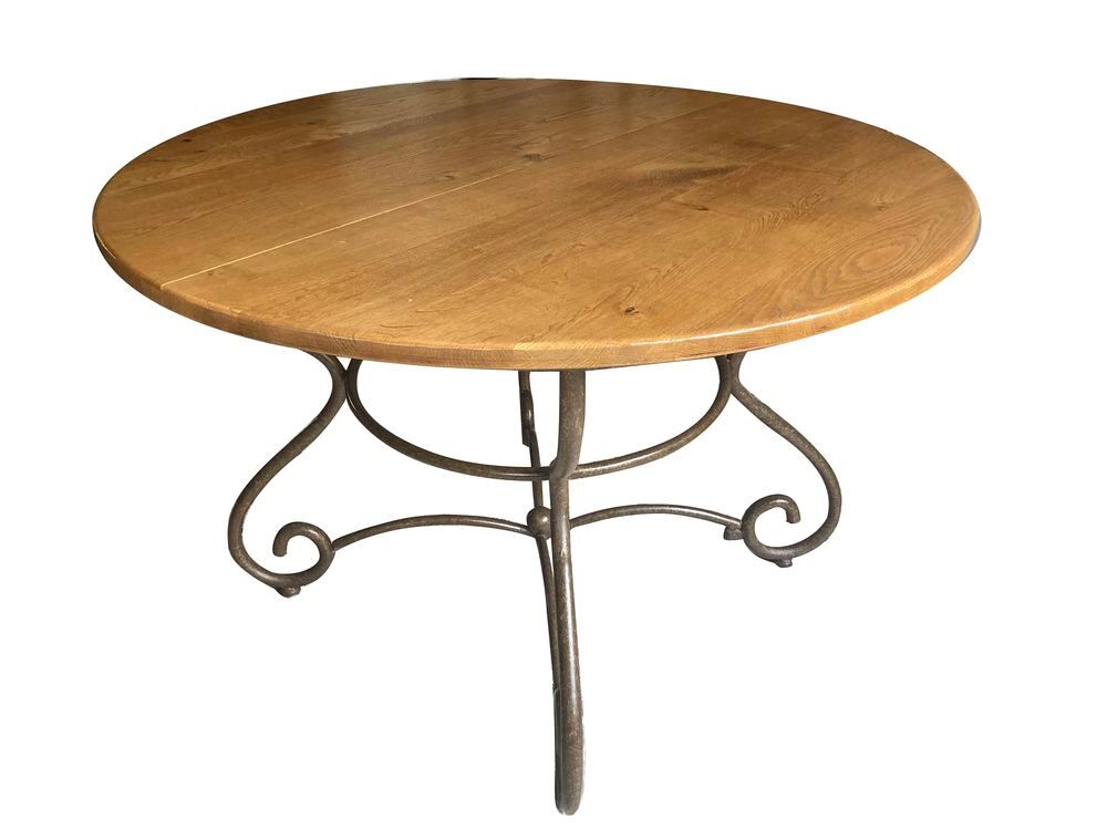 Table en bois et fer forg&eacute; Meubles