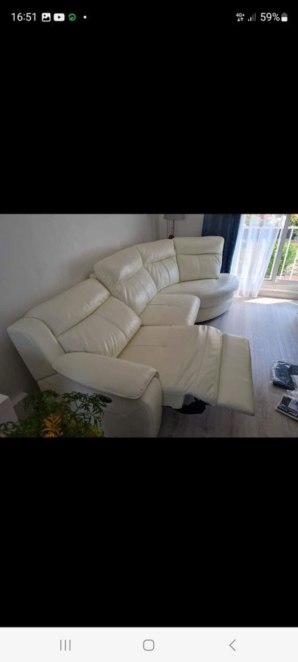 &Ccedil;anape d'angle en cuir avec fonction relax Meubles