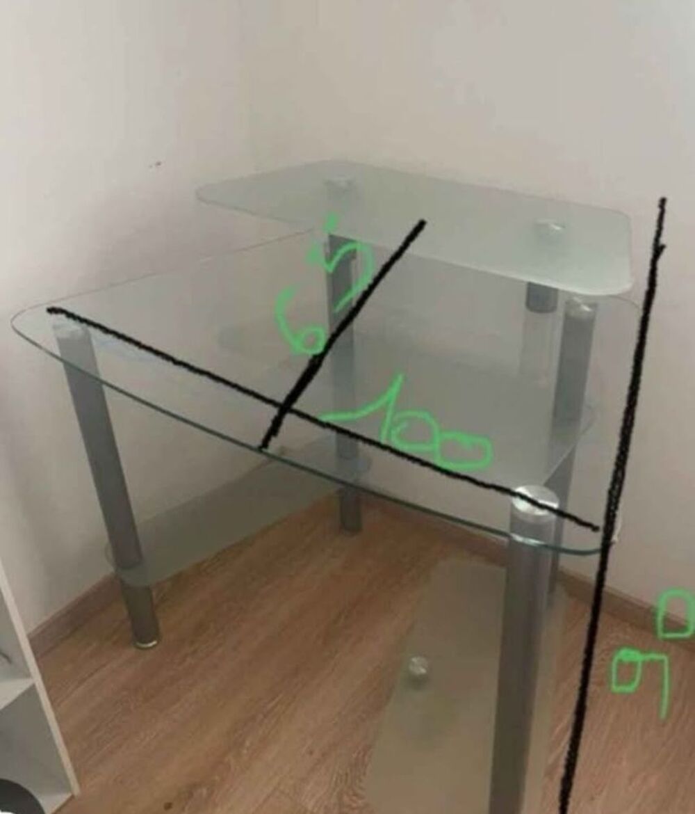 bureau informatique en verre tremp&eacute; Meubles