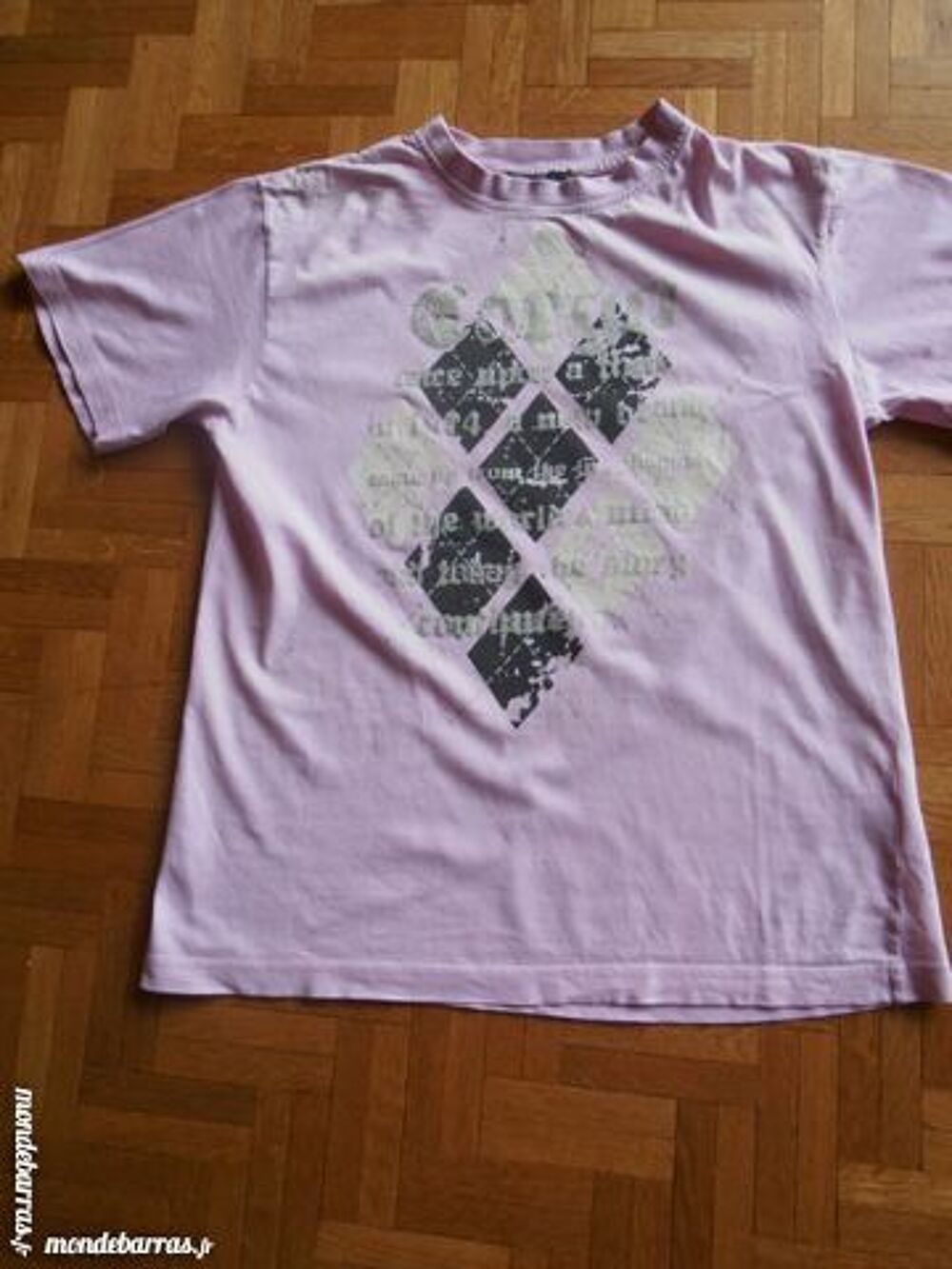 Tee-shirt rose &agrave; motifs (V7) Vêtements enfants