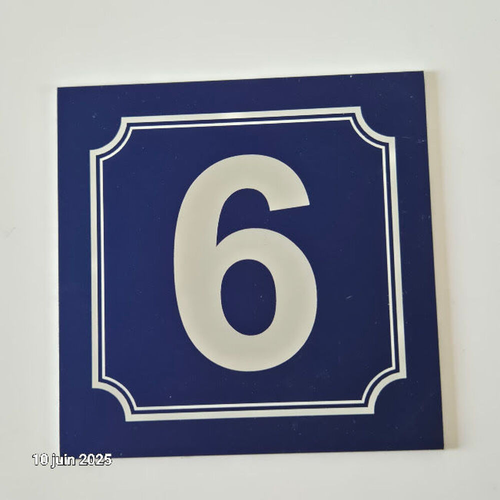 Num&eacute;ro de rue sur plaque en aluminium avec le num&eacute;ro 6 ou 9 Bricolage