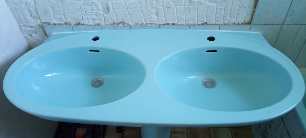 lavabos double sur pied - couleur bleu ciel Bricolage