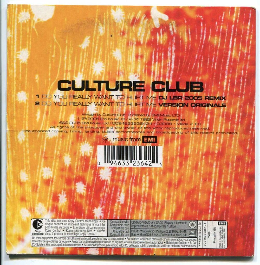 Culture Club, Do You Really Want To Hurt Me CD et vinyles