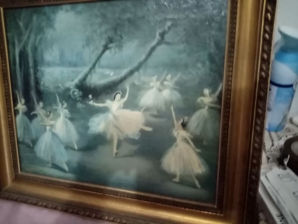 repro tableau peinture sur toile le lac des cygnes Dcoration