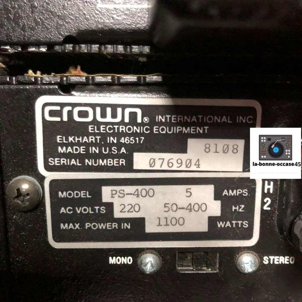 ampli Amcron PS 400 Crown Audio et hifi