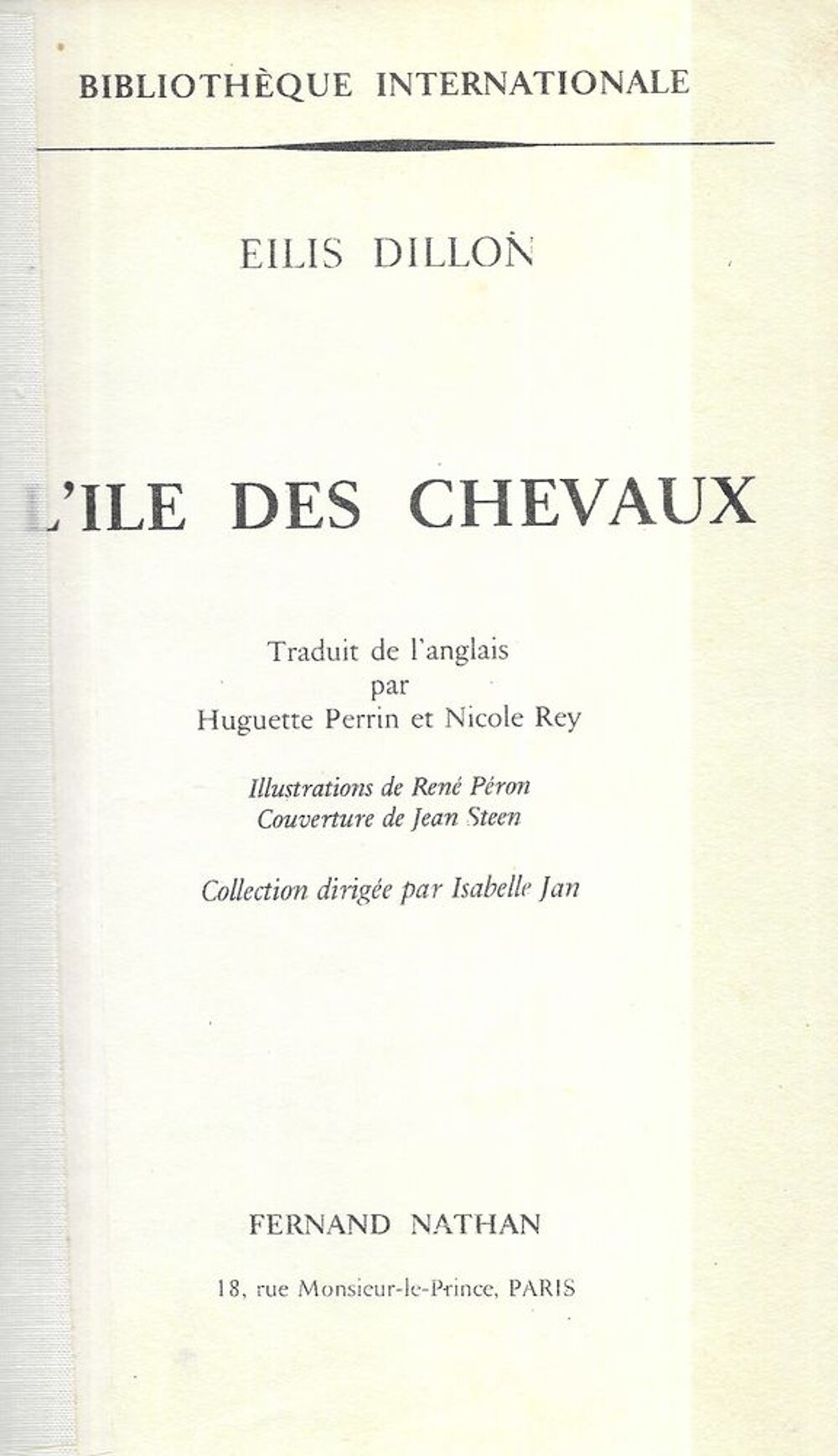 Livre, L'&icirc;le des Chevaux de Eilis Dillon Livres et BD