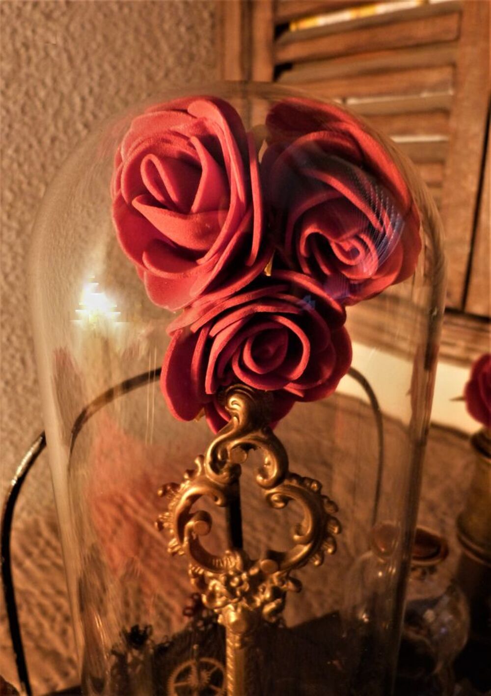 Plateau de Curiosit&eacute;s "OLD ROSES IN MEMORIES"Cr&eacute;a. Steampunk Décoration