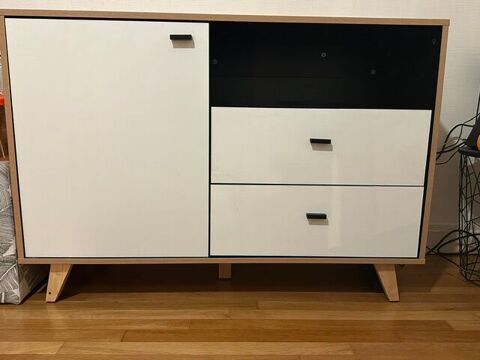Buffet / Meuble TV moderne blanc et bois 70 Fougères (35)