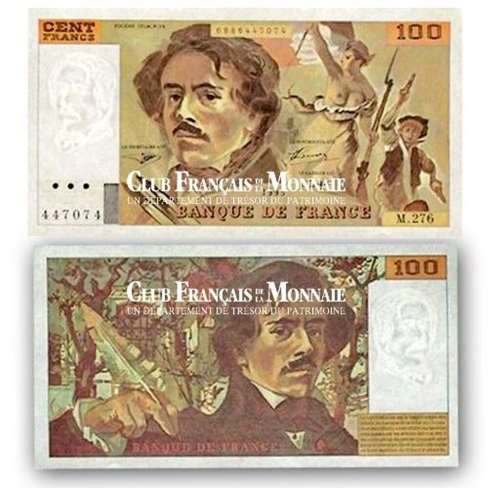 billets de 100 frcs " Delacroix" 1984 -1986 et 1987 