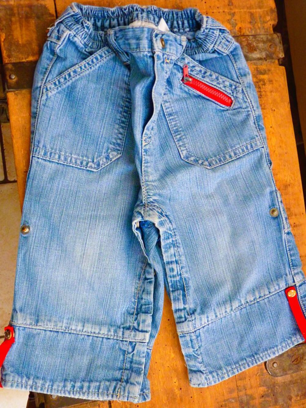 Pantalon jean à boutons pression Kiabi - Kiabi - 12 mois