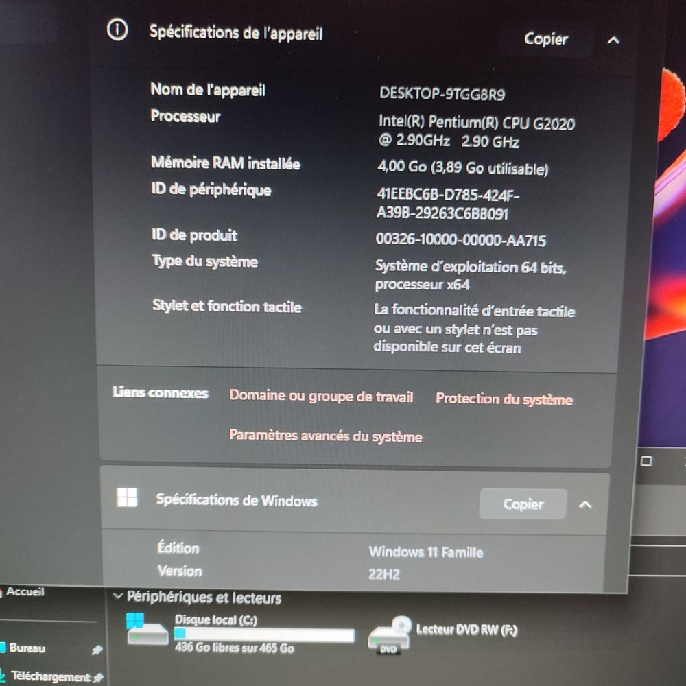 Petit Ordinateur Dell complet Ecran+Clavier+Souri Windows 11 Matériel informatique