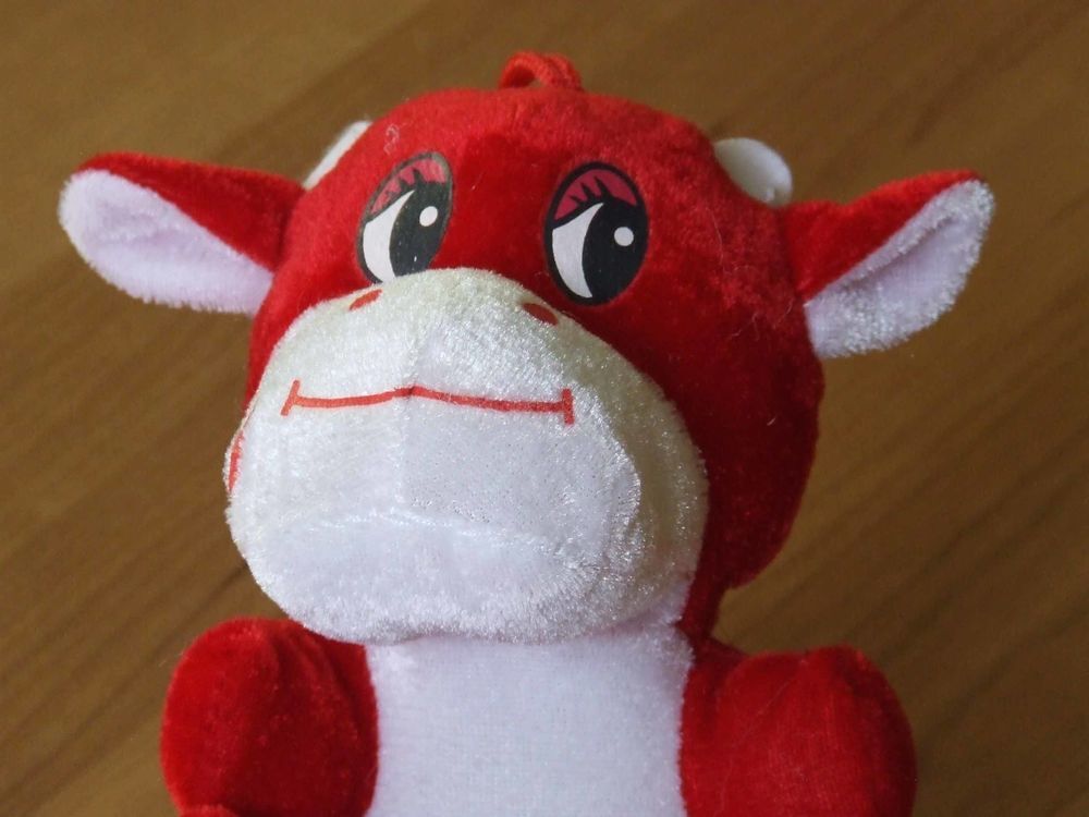 Peluche Doudou, Vachette rouge LOVE, TBE Jeux / jouets