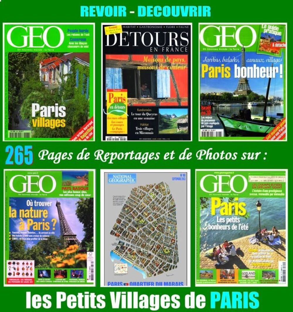 PARIS - g&eacute;o - VILLAGES BONHEUR / prixportcompris Livres et BD