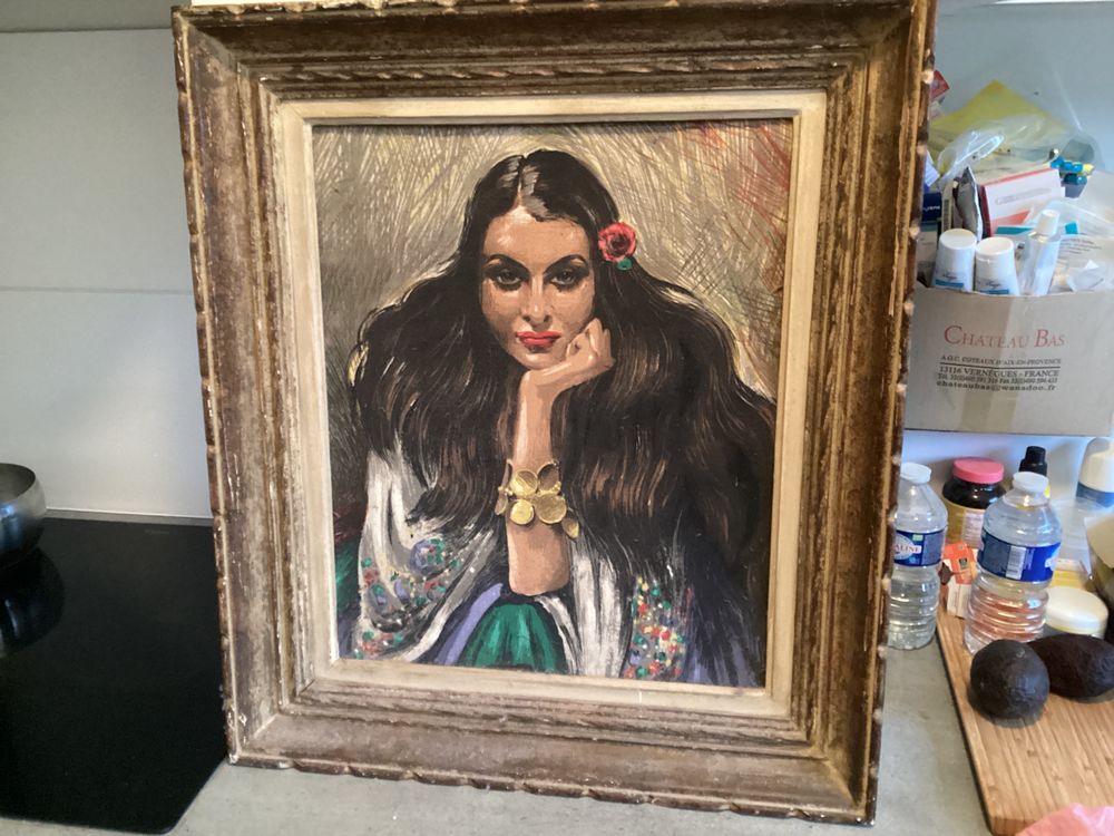 Tableau sur tissu (portrait de femme) Décoration