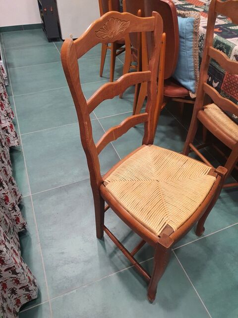 lot de 6 chaises salle à manger assise paille Saint-Rémy-Boscrocourt (76)