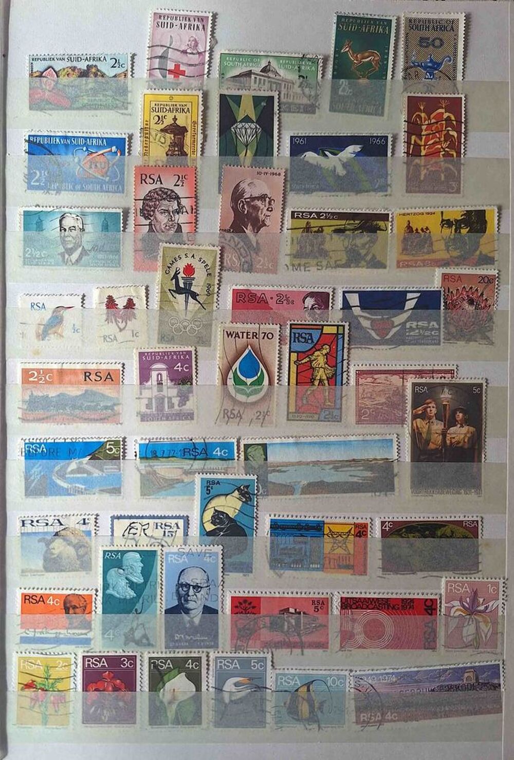 S&eacute;rie de timbres de collection d'Afrique du sud 