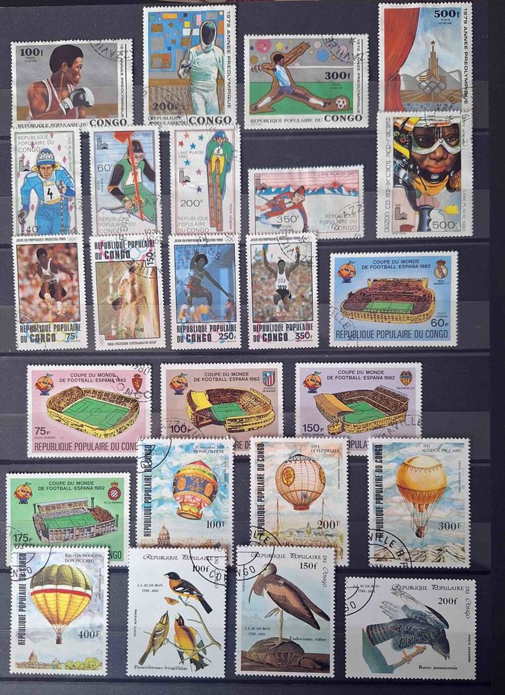 S&eacute;rie de timbres de collection du Congo 