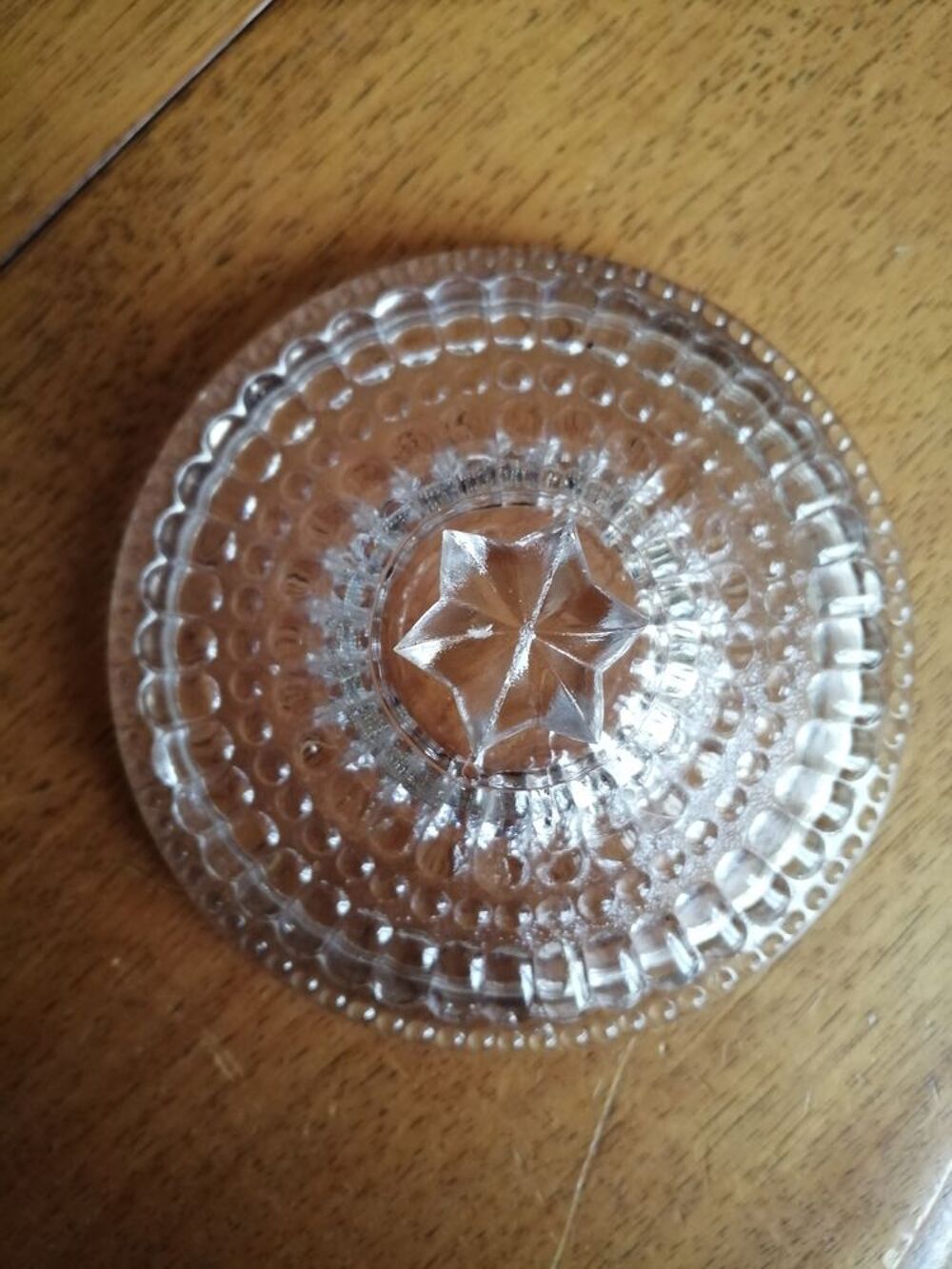 Ancien confiturier en verre 19&egrave;me &eacute;poque Charles X
