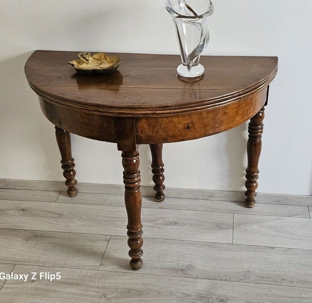 Ancienne table demi-lune en acajou massif Meubles