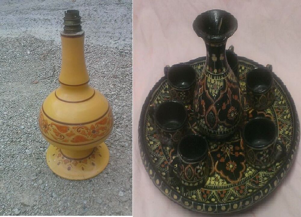 Service et lampe fait main Dcoration