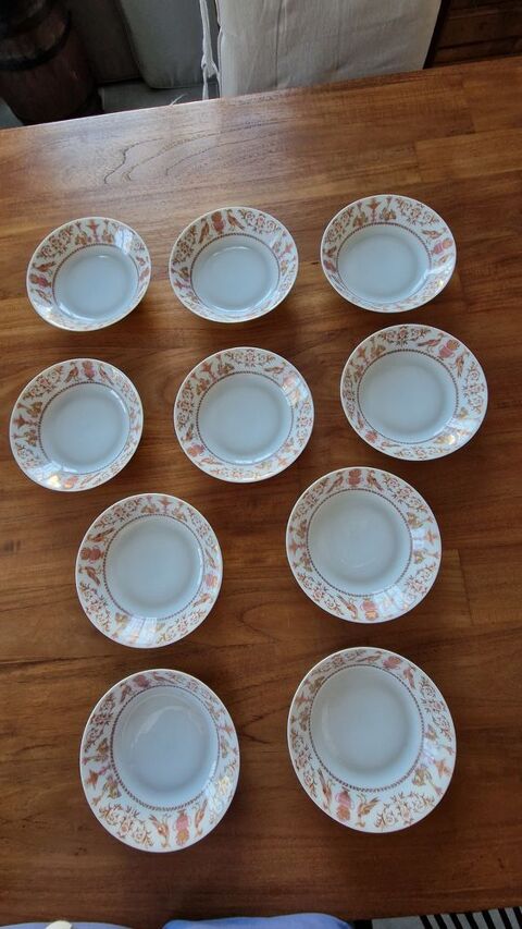 10 coupelles porcelaine fine Limoges Chastagner France 30 Saint-Martin-le-Beau (37)