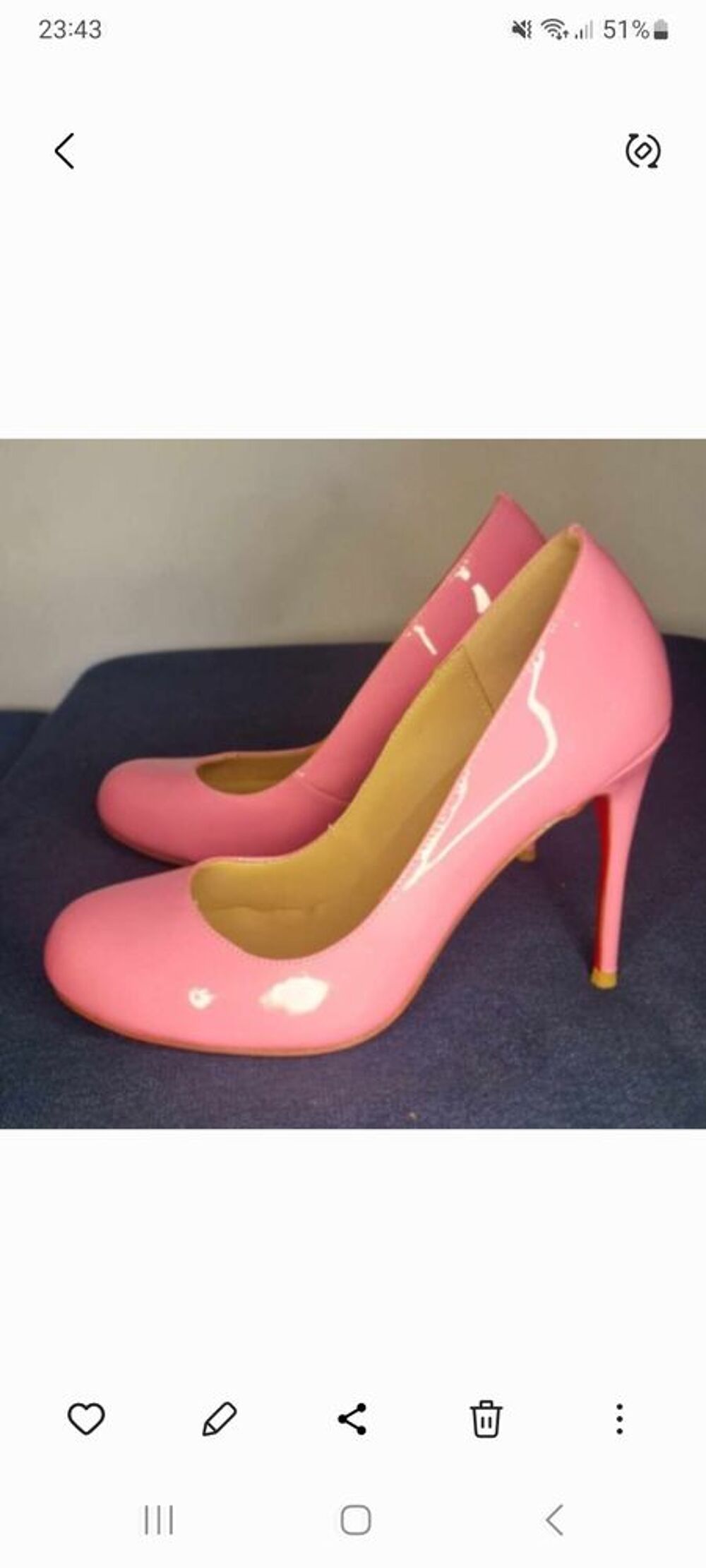 Chaussure &agrave; talon rose Louboutin pointure 38 Chaussures