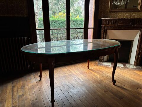 Table salle � manger marqueterie verre (lot : J4M2B6) 150 Houilles (78)