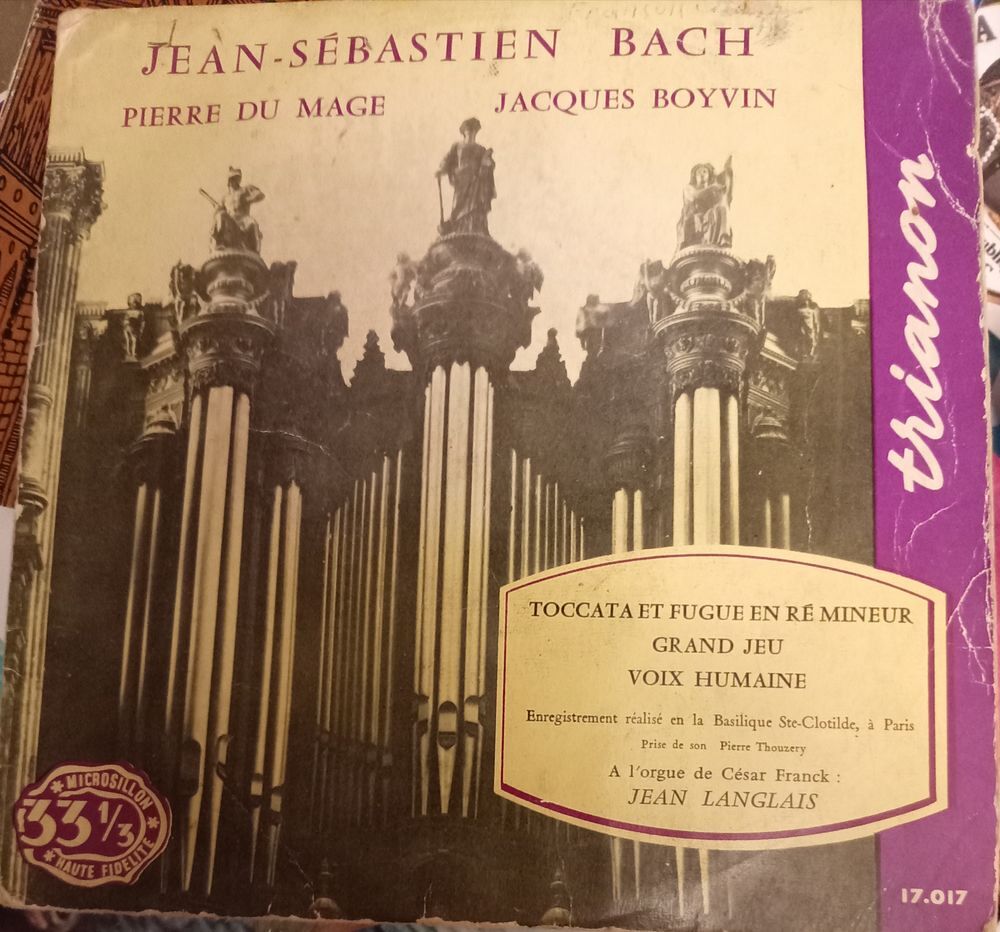JEAN SEBASTIEN BACH / 3 X DISQUES VYNIL 45 TOURS/
CD et vinyles