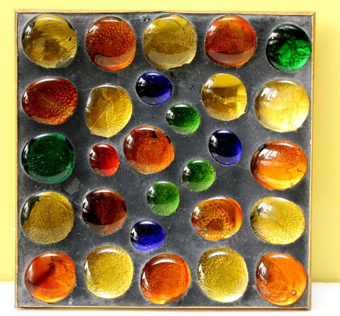 Vide poches cabochons en verre émaillé vintage 60 40 Issy-les-Moulineaux (92)