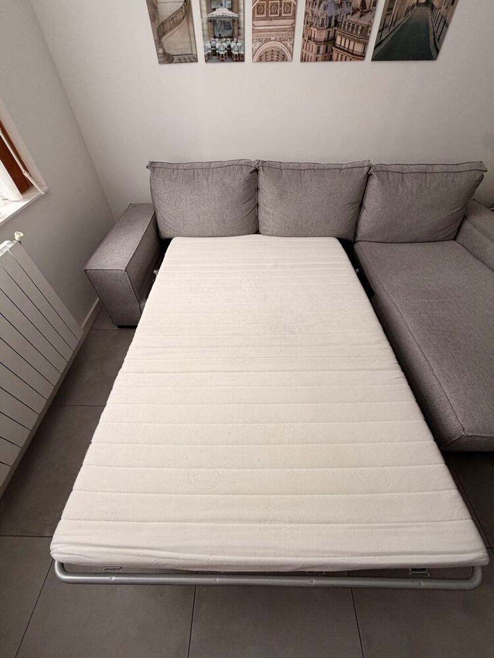 Canap&eacute; d'angle convertible express gris €" Conforama (Tr&egrave;s bon &eacute;tat) Meubles