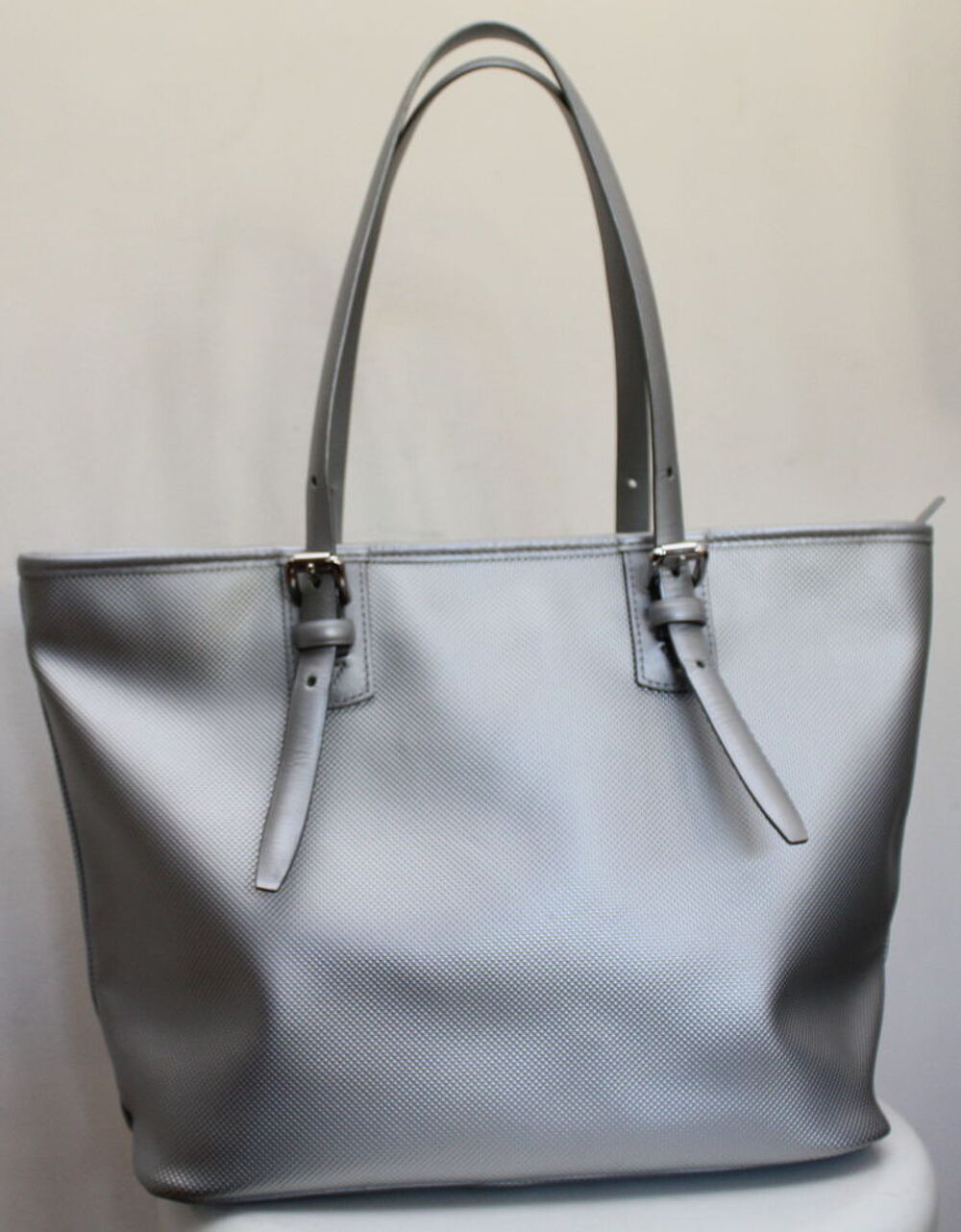 Sac toile et cuir argent LONGCHAMP Maroquinerie