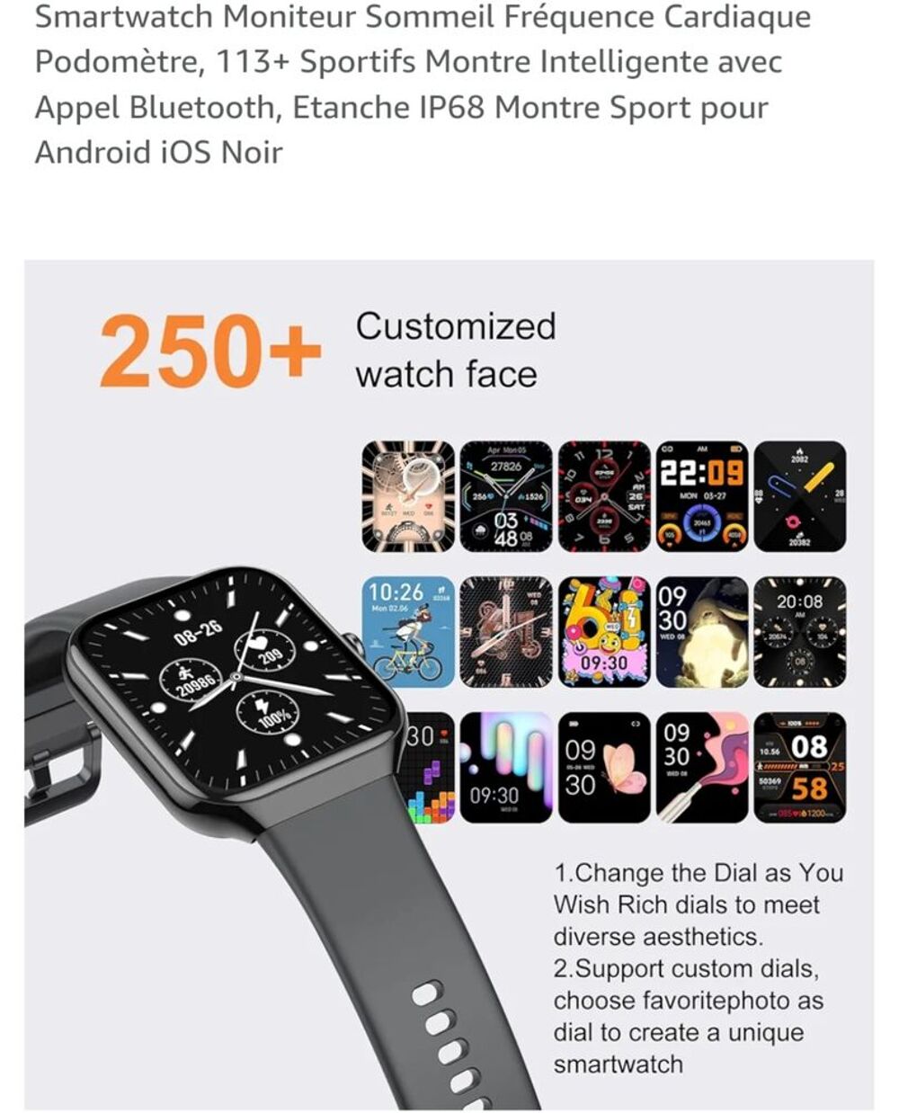 Montre connect&eacute; femme neuve Bijoux et montres