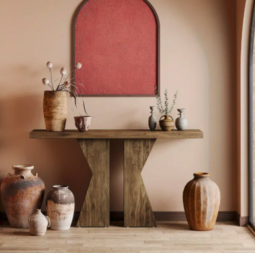 Console en bois massif ? design en X, &eacute;l&eacute;gance naturelle Meubles