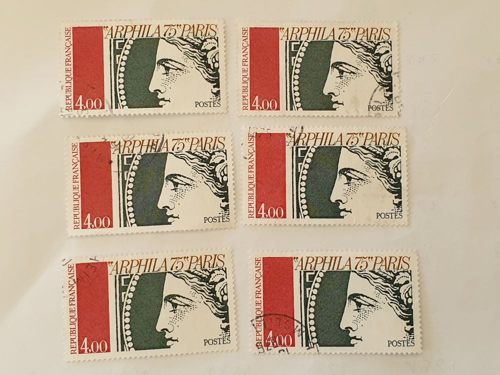 Timbre france Arphila 75 Paris C&eacute;r&egrave;s 1975 lot 2 euros 