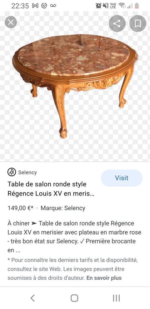 Table basse style Rgence Louis XV e 0 Meyzieu (69)