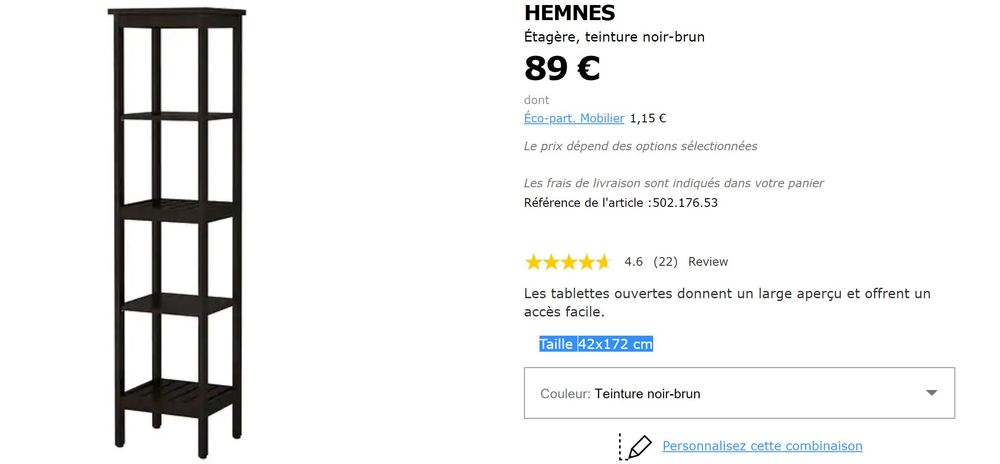 &Eacute;tag&egrave;re salle de bain IKEA noir-brun
Meubles