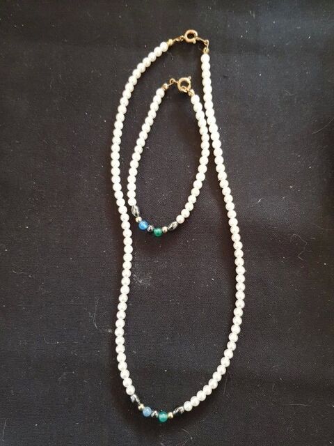 Collier et bracelet perle et pierre neuf collier 41 cm brace 5 Viriat (01)