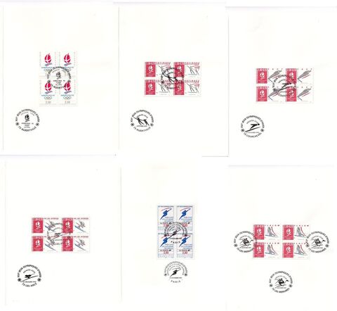 Lot de 12 Encarts de luxe num�rot� J.O d'hiver � Albertville 20 N�ris-les-Bains (03)