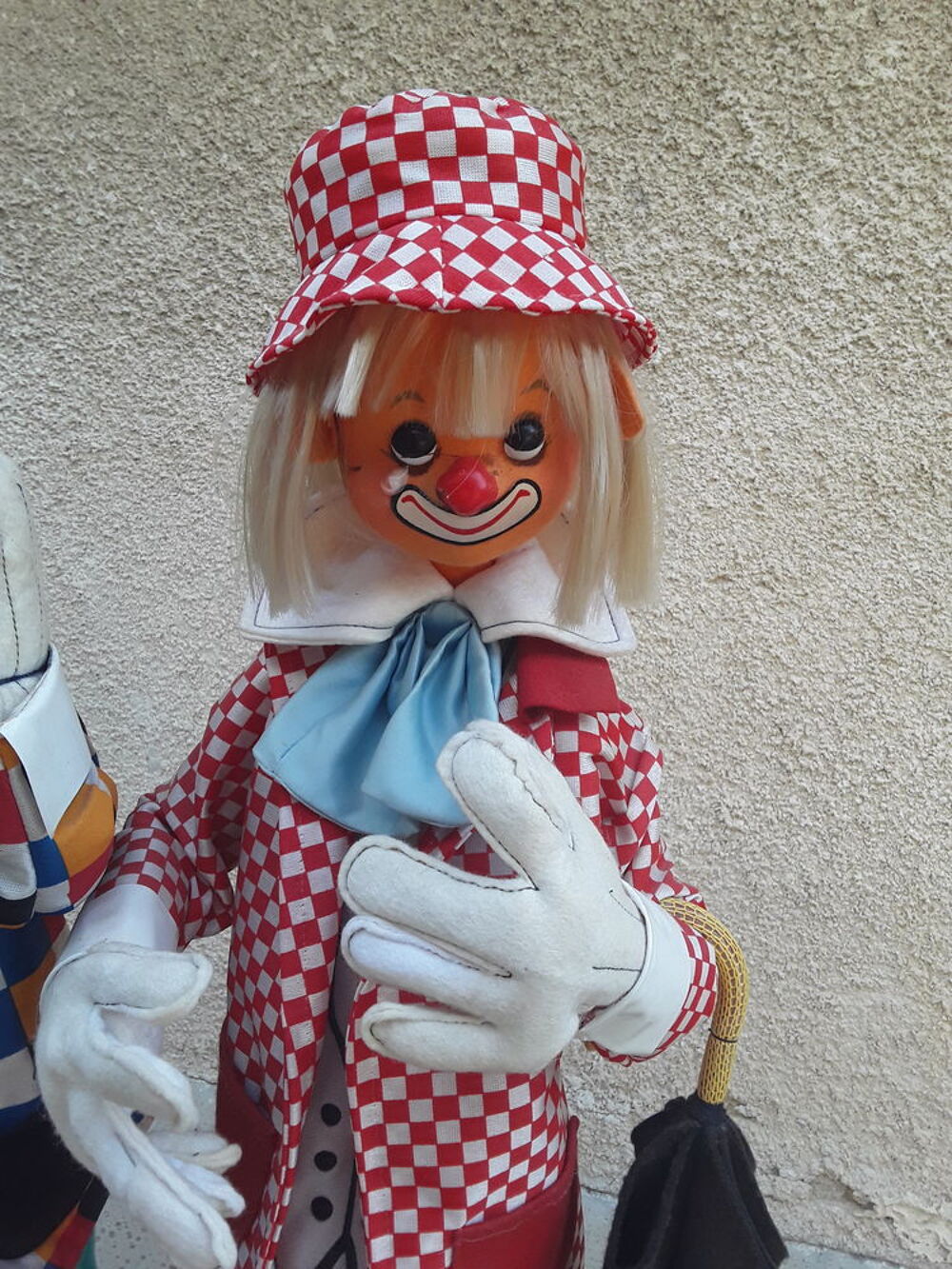 Clowns figurines anciennes en feutrine 