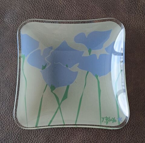 Coupelle ramasse monnaie en verre sign� Yves Blayo 5 Carnon Plage (34)