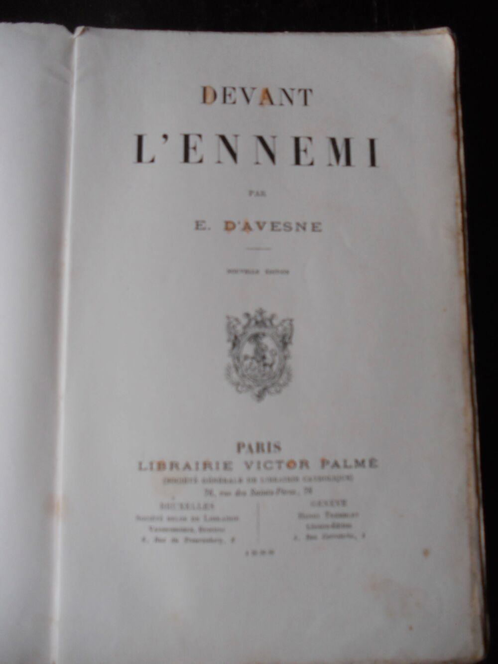 DEVANT L'ENNEMI par E d'AVESNE 1888 Livres et BD