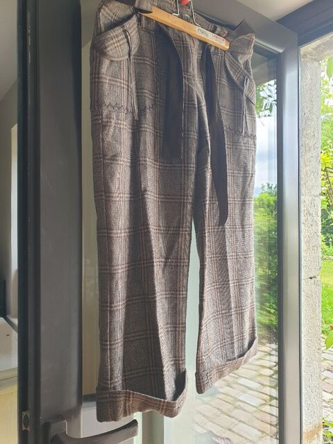 Jupe pantalon cossaise marron, vintage 8 Mouxy (73)