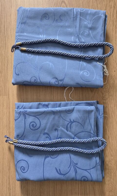 2 double-rideaux couleur bleu roy + embrases 15 Arras (62)