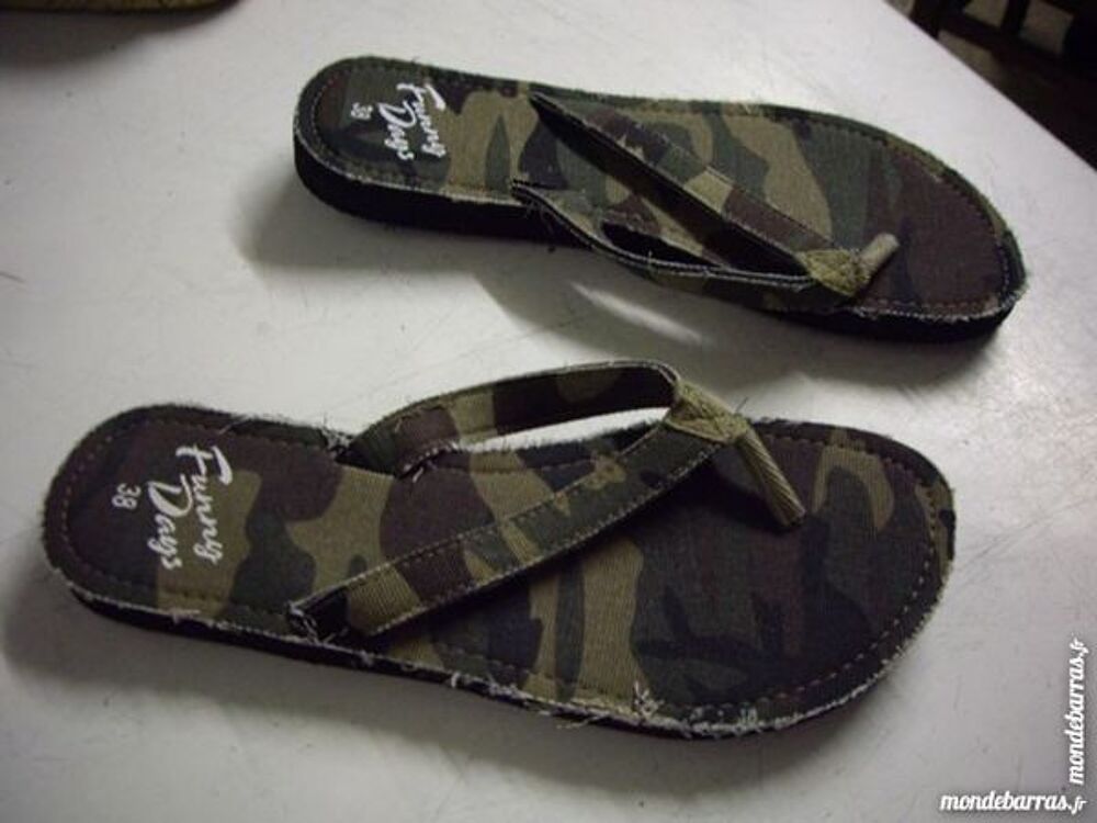 Tong coloris Kaki Militaire pt 38- neuves Chaussures